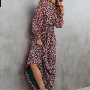 Vici Lush Falling For Me Floral Cutout Maxi Dress Size L